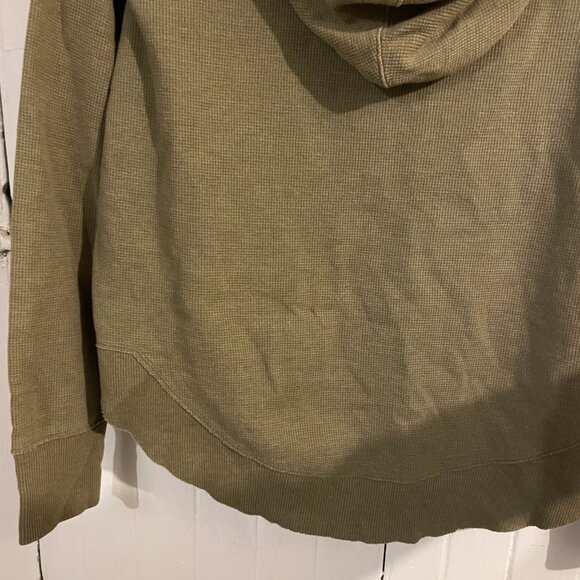 SO Henley Hoodie Army Green Hi Low Thermal Cotton Waffle Shirt, Size Large - Picture 9 of 15